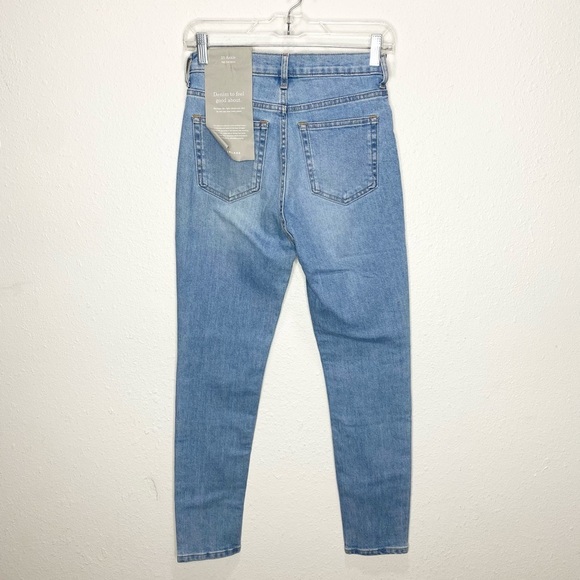 Everlane High Rise Skinny Ankle Jeans In Light Blue Wash 25 NWT - Picture 3 of 8